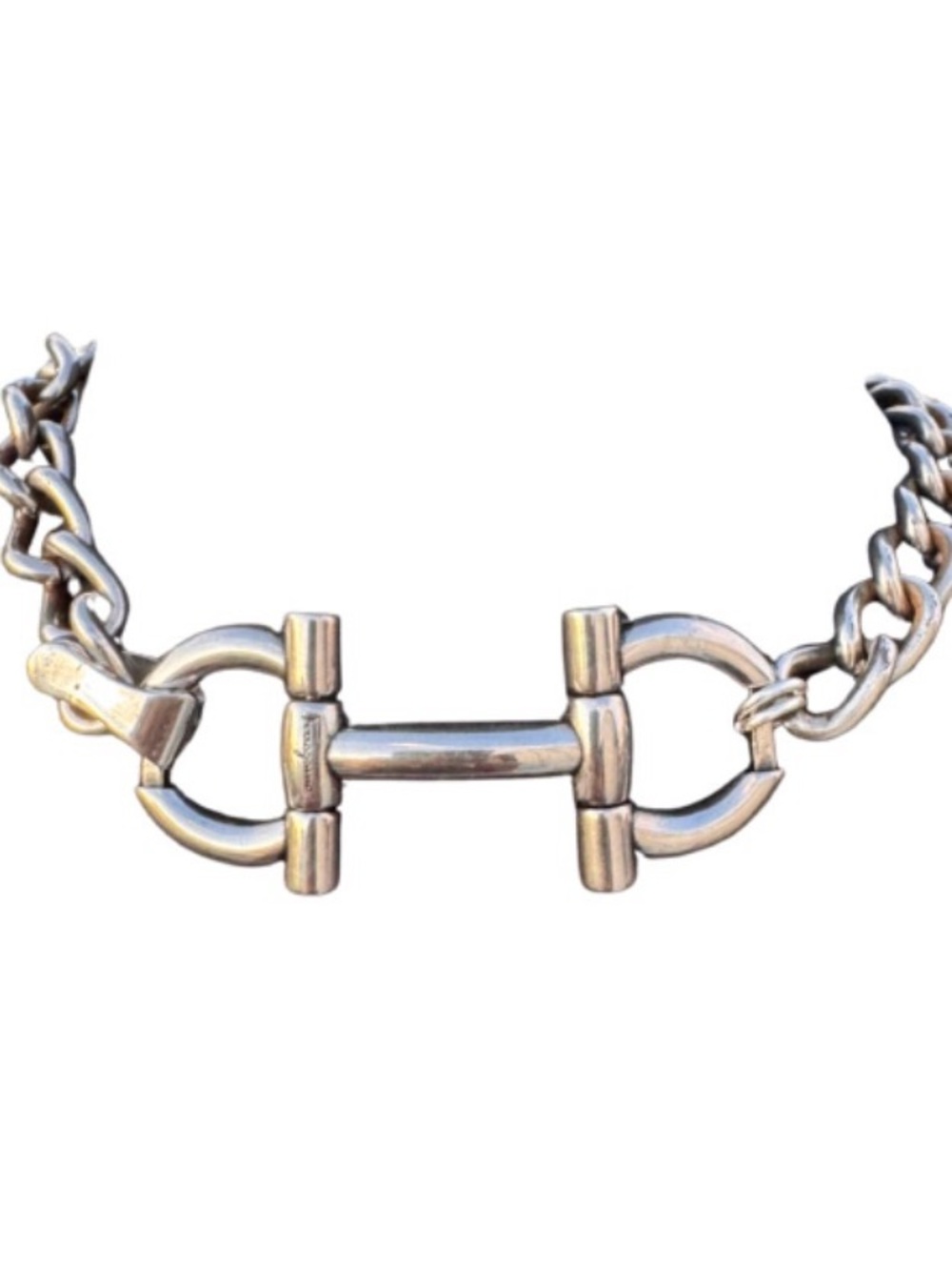 Hand Crafted Upcycled Ferragamo Necklace - Picture 4 of 8